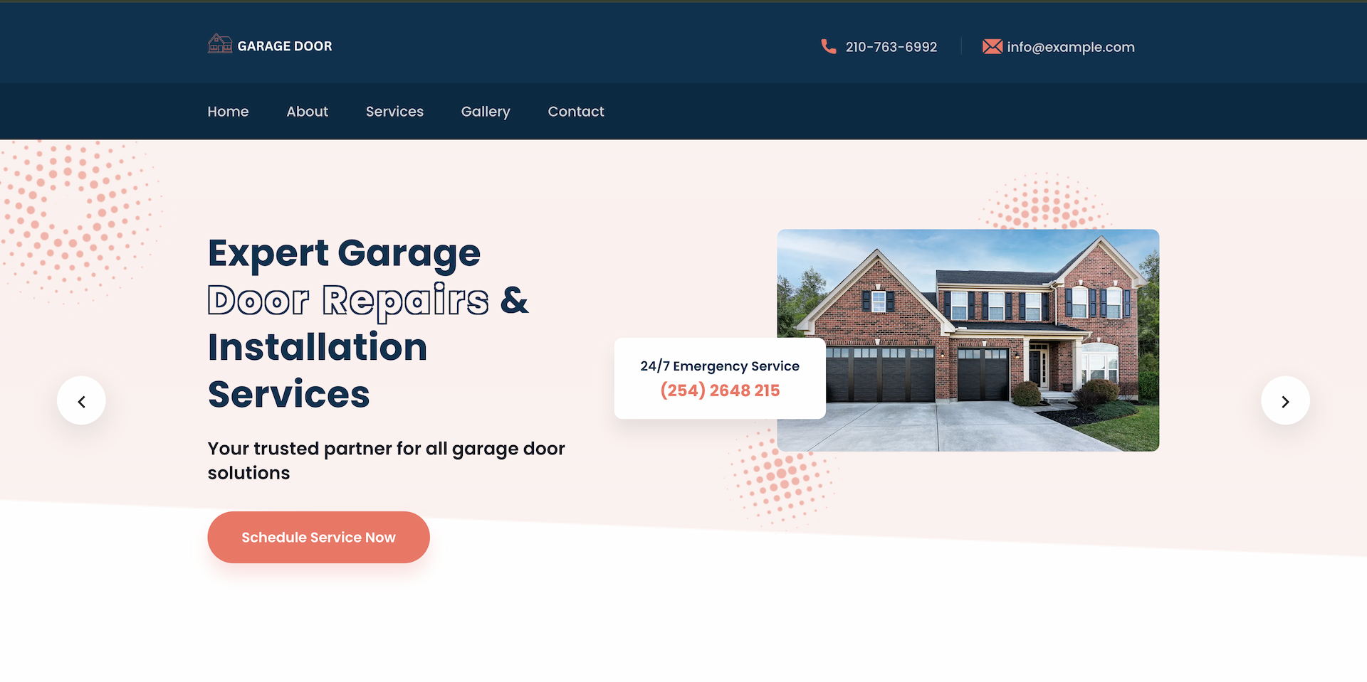 Garage Door Repair Service Website