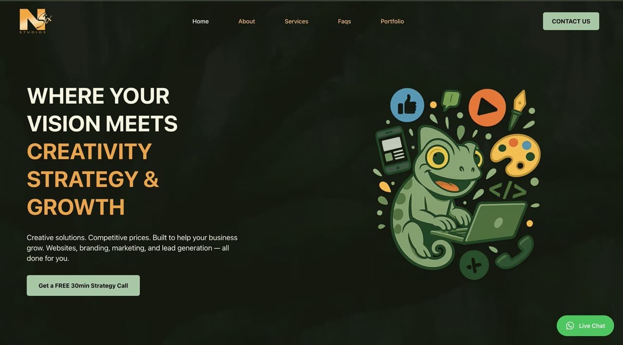 N Six Studios – Full-Stack Digital Agency Website